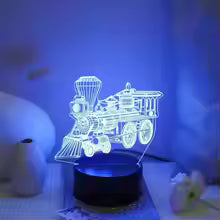 Train 3D illusion lamp