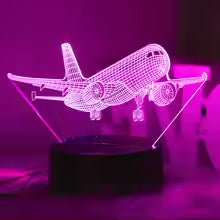 Plane 3D illusion lamp